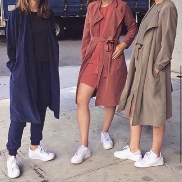 Vintage American Apparel Dylan Trench Coat Navy - Picture 4 of 6